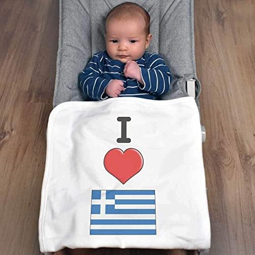 'Eu amo Grécia' Cotoreiro / xale de bebê de algodão
