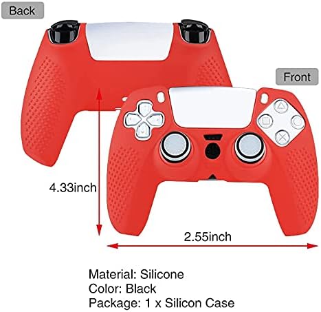 MicroWare PS5 Silicone Controller Caso Cobre protetor de aderência da pele, PS5 Controller Skin Compatível para PlayStation 5 Acessórios,