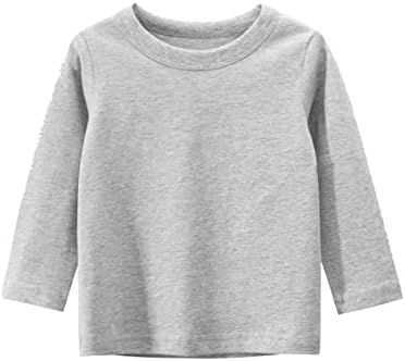 Criança criança meninos meninos de manga longa camiseta básica camisetas casuais camisa top top de cor sólida para meninos