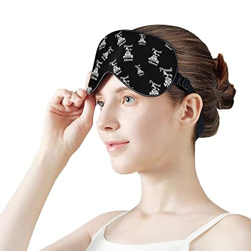 Orgulhosa pittie mamãe dormindo cegos máscara capa de sombra de olho fofo com cinta ajustável para mulheres homens noite