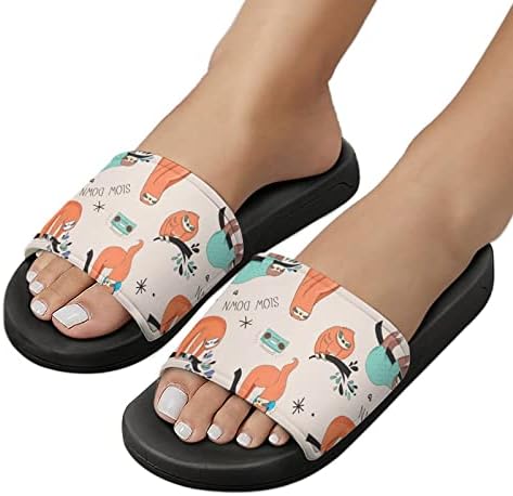 Preguiças engraçadas em sandálias domésticas não deslizam chinelos de dedo do pé para massagem banho de chuveiro