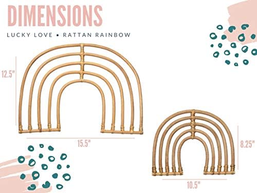 Lucky Love Rattan Rainbow Bursery Decor & Mountain Decor | Decoração de parede do quarto do bebê para menina ou menino