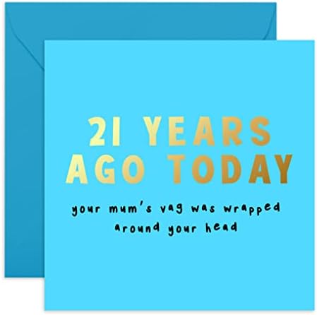Central 23 - Cartão engraçado de 21º aniversário para ela - '21 anos atrás ' - Cartões engraçados de 21º aniversário para ele - cartão