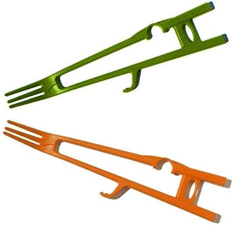 FusionStix, o conjunto de utensílios de combinação de pauzinhos de garfo, em tangerina e verde limão