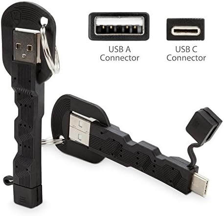 Cabo para LG Q92 - carregador de chaveiro USB tipo C, anel de chave 3.1 Tipo C USB Cabo para LG Q92 - Jet Black