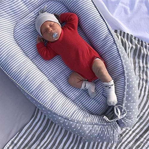 Xunmaiflb algodão removível, cama na cama, berço, cama recém -nascida, cama de dormir, fácil de transportar, dobrável, segurança