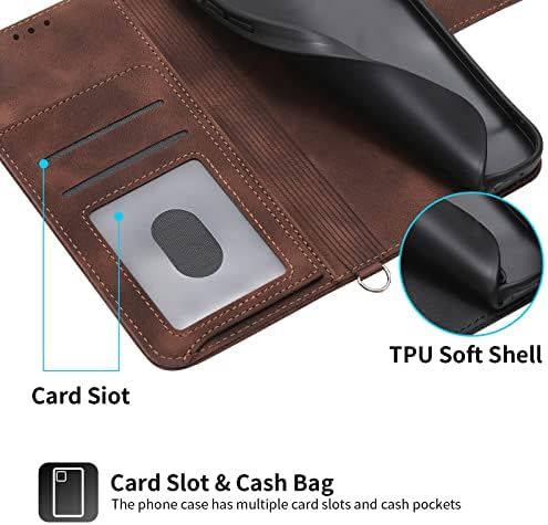 Casos de flip de telefone compatíveis com a capa Samsung Galaxy S23 Plus Wallet com titular de cartão de crédito, caixa de couro PU premium, capa de bolso à prova de choque à prova de choque de fechamento magnético (cor: Cor: