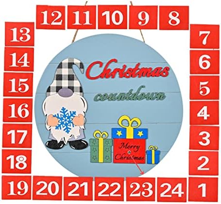 Garland Mantle Hooks O calendário de contagem regressiva de Natal vem com 24 números substituíveis, fáceis de instalar/prontos