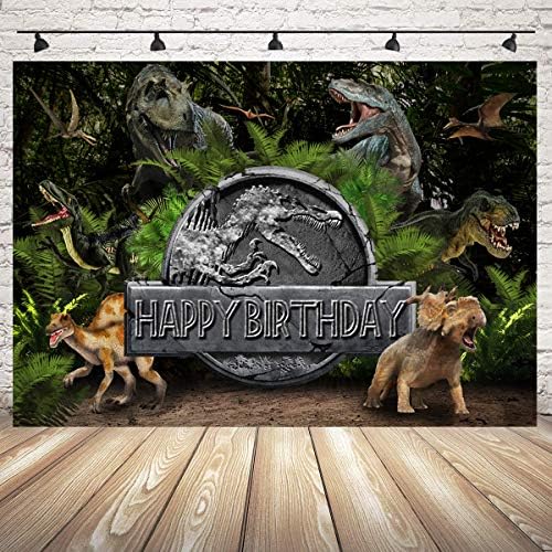 Cenário de dinossauro sensfun para crianças decoração de aniversário de decoração jurássica tema tema foto de pano de fundo de pano