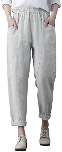 Miashui plus size leggings com lã de calças casuais femininas algodão e calça com bolso longo de tamanho longo