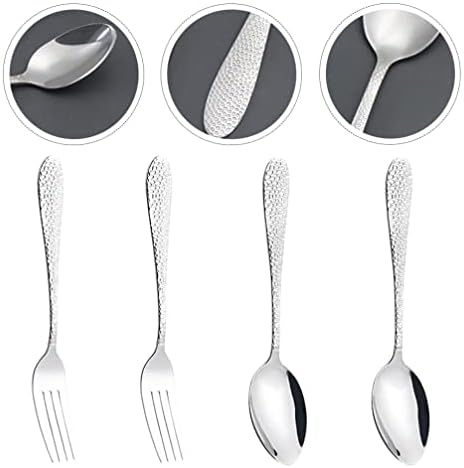 Garfos de aço inoxidável Forks de aço inoxidável e colheres de aço: 4pcs Dinner Spoon Stopware Conjunto de talheres