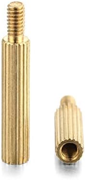 Parafuso 50pcs m2xl+3mm de bronze masculino pilar fêmea pilar redonda montagem de rosca de espacada Spacer parafuso de