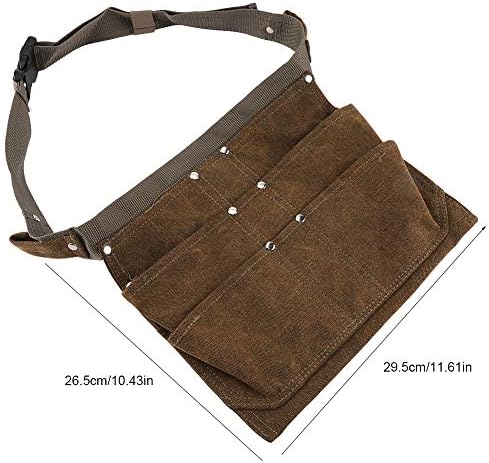Zerodis utility cinturão do tamanho da bolsa pesada à prova d'água, cinto de ferramenta encerado para mulheres trabalha com o avental com bolsos de ferramentas jardinagem de avental de jardinagem jardim ajustável