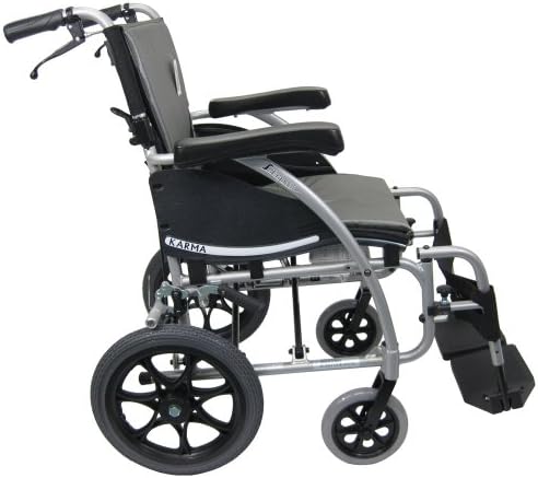 Karman Healthcare 22 libras Ultra leve cadeira de rodas ergonômicas de transporte com apoio de pé removível e freios