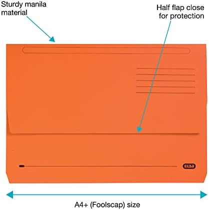 Carteira de documentos Elba Foolscap, cores variadas, pacote de 10 pastas