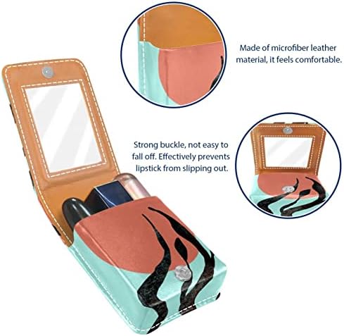 Mini maquiagem Oryuekan Saco de maquiagem com espelho, bolsa de embreagem Leatherette Lipstick