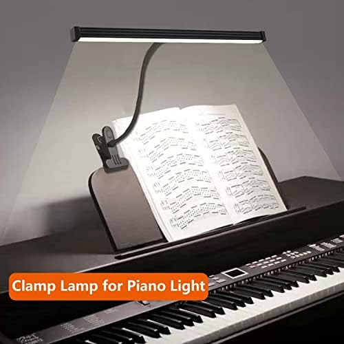 Lâmpada de mesa LED com grampo, música Celyst Stand leve com ganso flexível, 3 modos de cores e 10 níveis de brilho Lâmpada de clipe,
