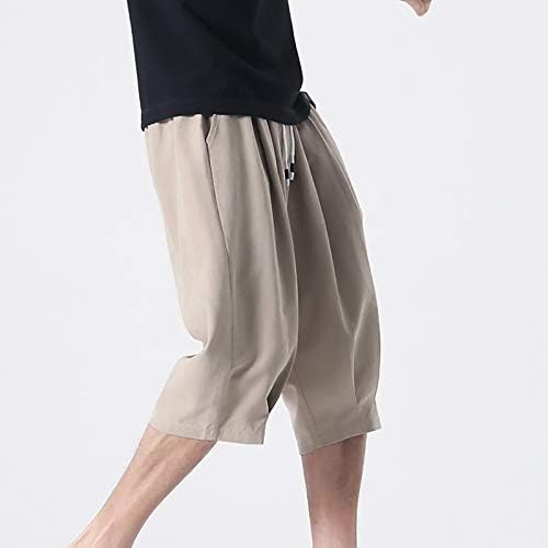 Shorts masculinos clássicos casuais fit curto 2023 algodão shorts de praia de algodão com cintura elástica e bolsos de ginástica solta
