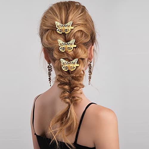24 peças Cabelo borboleta Clipes de metal Hollow Butterfly Hair pinos
