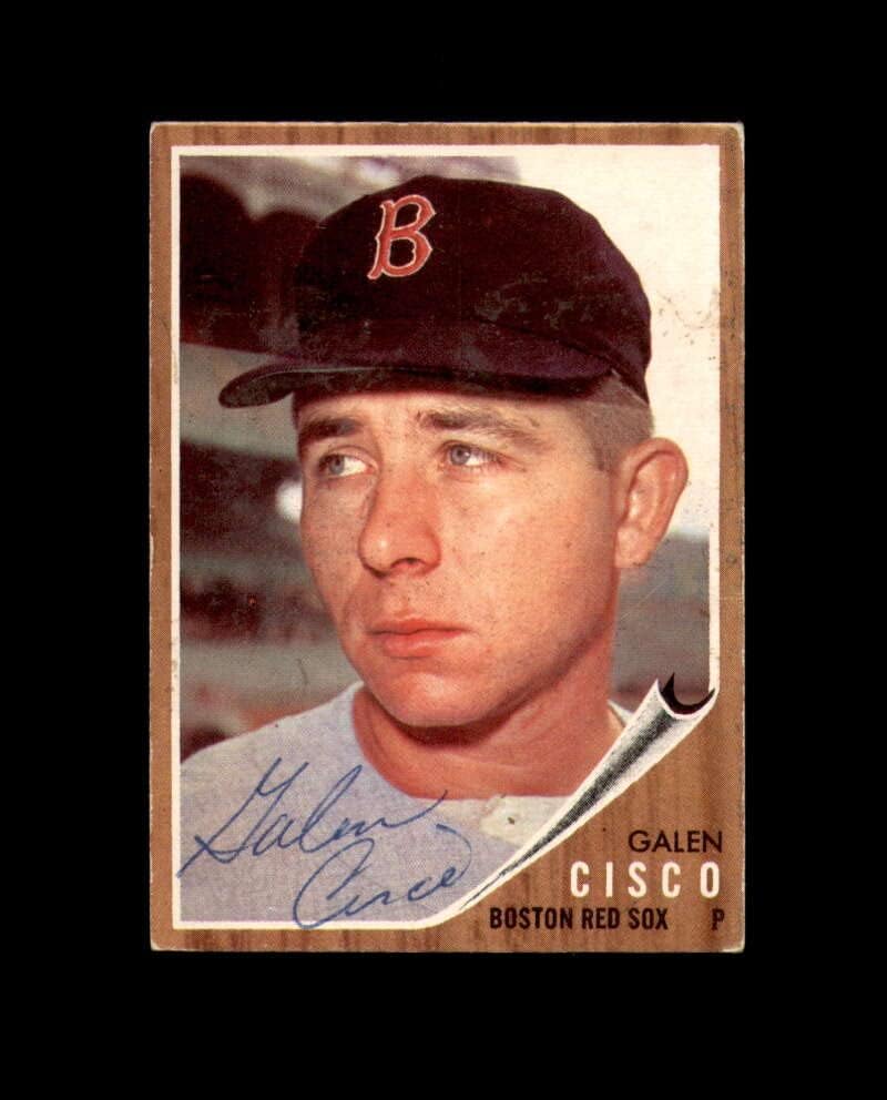 Galen Cisco assinado à mão em 1962 Topps Boston Red Sox Autograph
