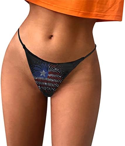 Calcinha sexy para mulheres safadas safadas EUA 4 de julho Strappy Briefs leves de baixa cintura Hipster Tangas Panties