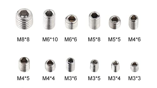 Parafusos de soquete hexadecimal de 300pcs Conjunto de sortimento 304 kit de parafusos de aço inoxidável m2.5 m3 m4 m5