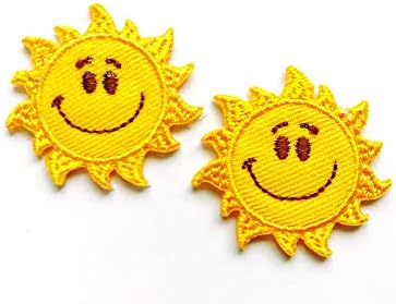 TH TH DE 2 minúsculo mini sol sol feliz verão gracinha desenho animado costurar ferro em apliques de apliques bordados traje