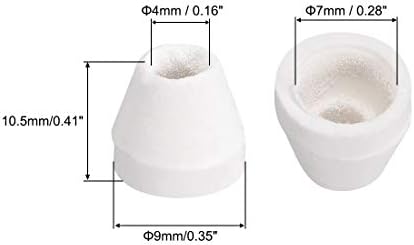 UXCELL 100pcs isolador elétrico de cerâmica, 4 mm de porcelanagem cônica de esferas de cerâmica de porcelana, alta temperatura máxima 1000c para forno