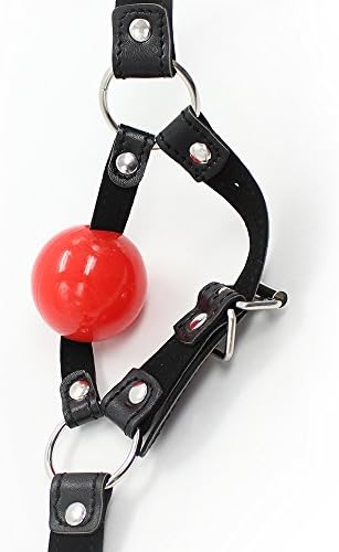 Cosplay de jogo feminino Prop Black Leather Mouth Plug Red Ball Ball Ball abridor