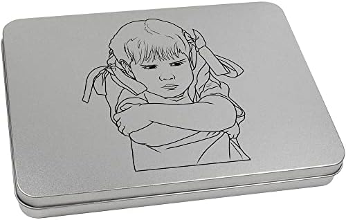 Azeeda 'Grumpy Child' Metal Articled Stationery Tin / Storage Box