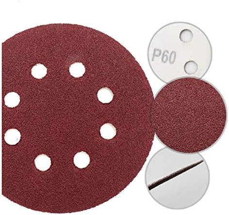 Lixa de lixadeira 100pcs de 5 polegadas 125 mm de alumina de alumina Red Sandpaper Disc 60 a 2000 areia grossa