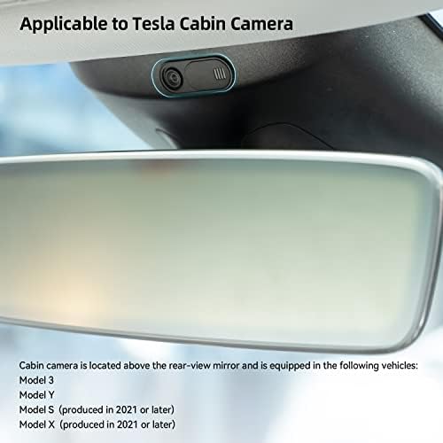 Vliigts Webcam Capa Slide para Tesla Modelo 3 y X S Câmera de cabine interior; Protetor de bloqueador de câmera ultrafino