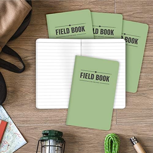 Empresa de editora da Elan Notebook de campo/Pocket Journal - 3,5 x5.5 - Green - Livro de memorando forrado - pacote de 5