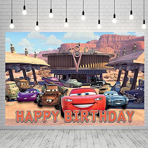 Red Lightning McQueen Penaria para festas de festas de aniversário Banner de carros para decorações de festas foto de chá de bebê 59x38in