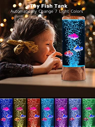 Lâmpada de lava, lâmpada decorativa de aquário de peixe, lâmpada de bolhas de fantasia para desktop com alteração