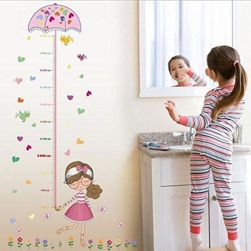 BRACEUS KIRS CRESSO DE CRESCIMENTO DE CRESCIMENTO DE ALTURA DE VELAÇÃO DE ARTON Girl Girl Flower Sticker Decal