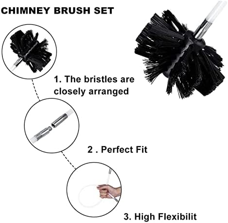 Liyun Chimney Sweep Kit Chimney Kit Sweep Chimney Cleaning Brush Hastes Sweeping Drening Set Limping Tool Kit com 20/06/12/15
