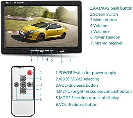 Eversecu RV Backup Camera System, câmera de backup de veículos de monitor de 7 polegadas, câmera de vista traseira à