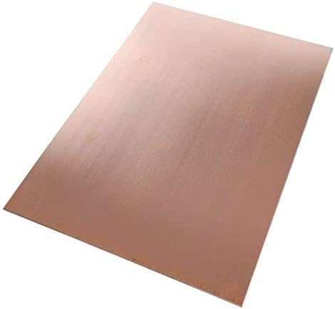 Placa de latão Haoktsb Placa de folha de metal de cobre pura 3 x 200 x 300 mm Cut Cobper Metal Plate, 200 mm x 300 mm x 4 mm de papel
