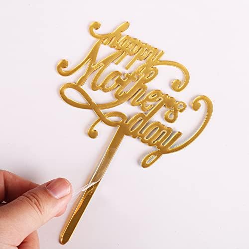 Sodasos 12 pacote de acrílico Gold Gold Day Bolo Topper para Decorações de Cupa -Chapa do Dia das Mães do Dia das Mães