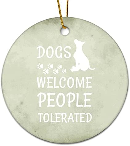 Ornamento de cerâmica amante de animais de estimação cães cães do proprietário de boas -vindas cães gente cão dizendo lembranças