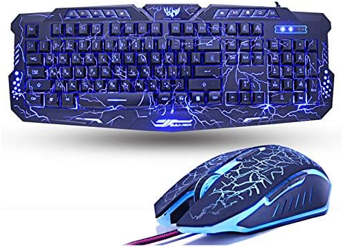 M200 Purple/Blue/Red LED respira a luz de fundo Pro Gaming Teclate Mouse combos usb wired full key teclado profissional de mouse