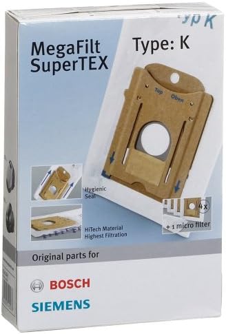 Bosch Saco de Sms de Supertex Tipo K Tipo K com 1 filtro de micro-higiene, pacote de 4