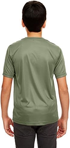 Ultraclub Big Boys 'Athletic Performance Crewneck T-Shirt, Green Militar, XS