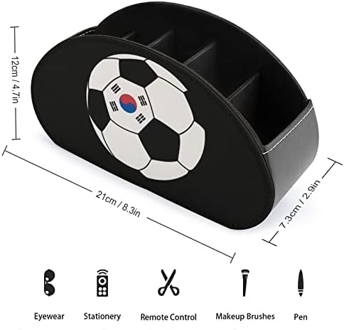 Korea Soccer Leather Remote Control titular com 5 compartimentos bandeja de mesa de armazenamento de escritório