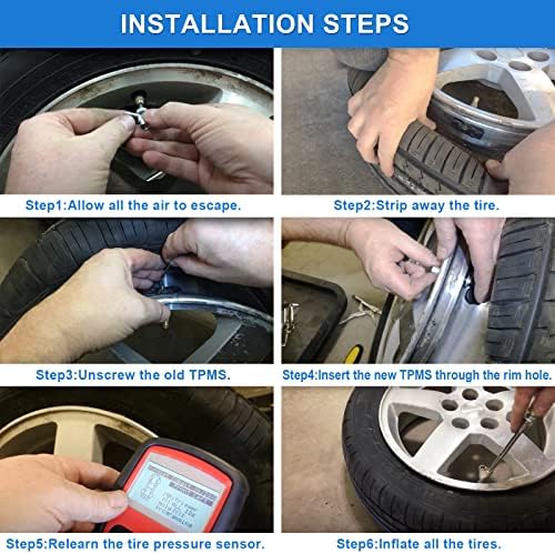 Tuhaowa TPMS Sistema de monitoramento de pressão dos pneus Sensor 433MHz GM pré -programado 13598773 Substituição compatível