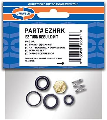 Uniweld Ezhrk EZ-Turn® Kit de reparo, 1 ea: primavera, depressor, assento quadrado, O-ring, junta