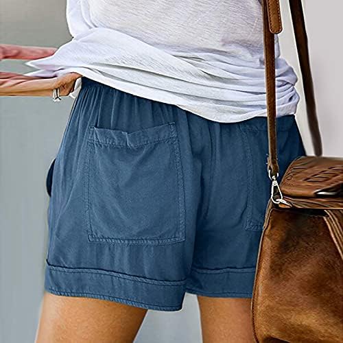 Shorts niantie para mulheres, shorts elásticos casuais femininos com shorts de suor estampado floral com cintura alta com bolsos