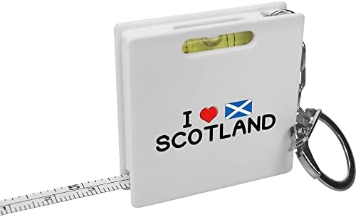 Azeeda 'I Love Scotland' Fita de fita de chaveiro/ferramenta de nível de espírito