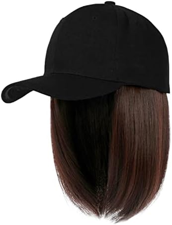 Penteado de penteado curto Chapéu de peruca removível para o boné de beisebol feminino com extensões de cabelo de garotinha reta Blonde